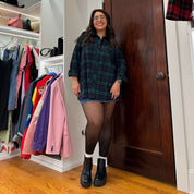 Flannel Long Sleeve Button-Up - Blue/Green