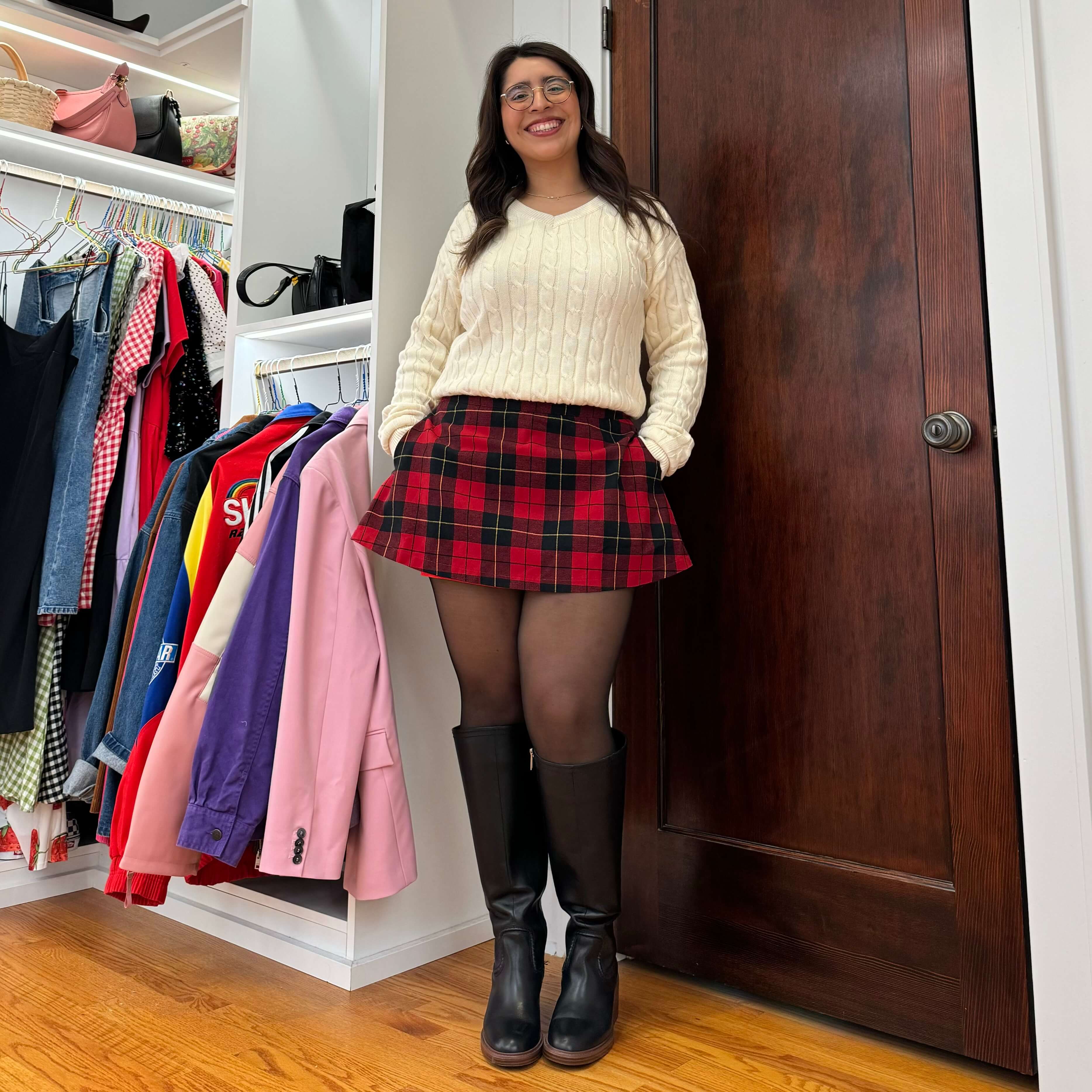 Plaid Mini Skirt - Red/Black
