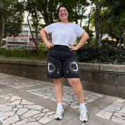 Celestial Denim Shorts - Black