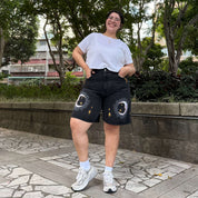 Celestial Denim Shorts - Black