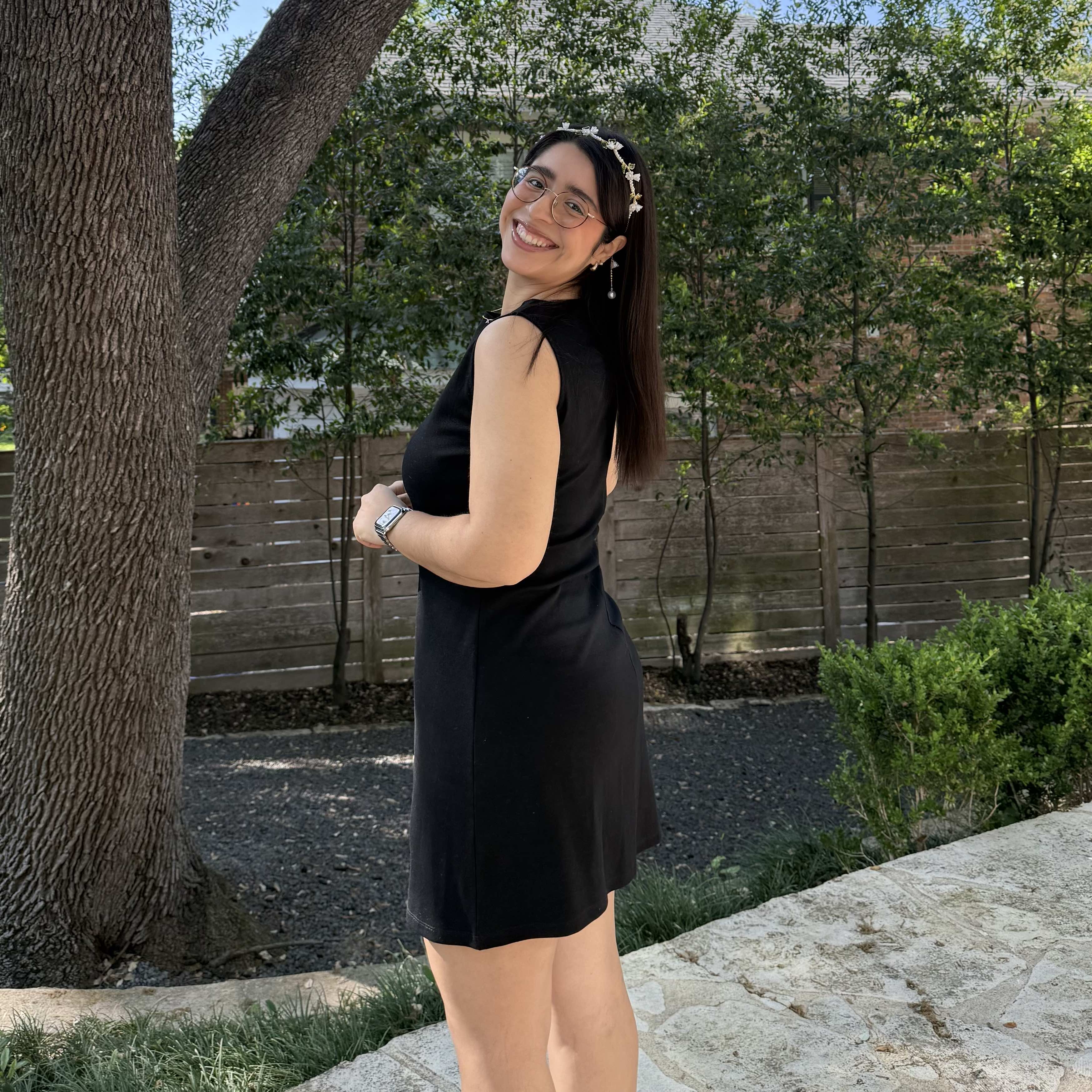 Boatneck Mini Dress - Black
