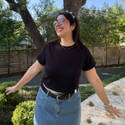 Cropped Tee - Black