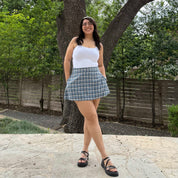Christina Mini Skirt - Blue Plaid *Clearance Sale*