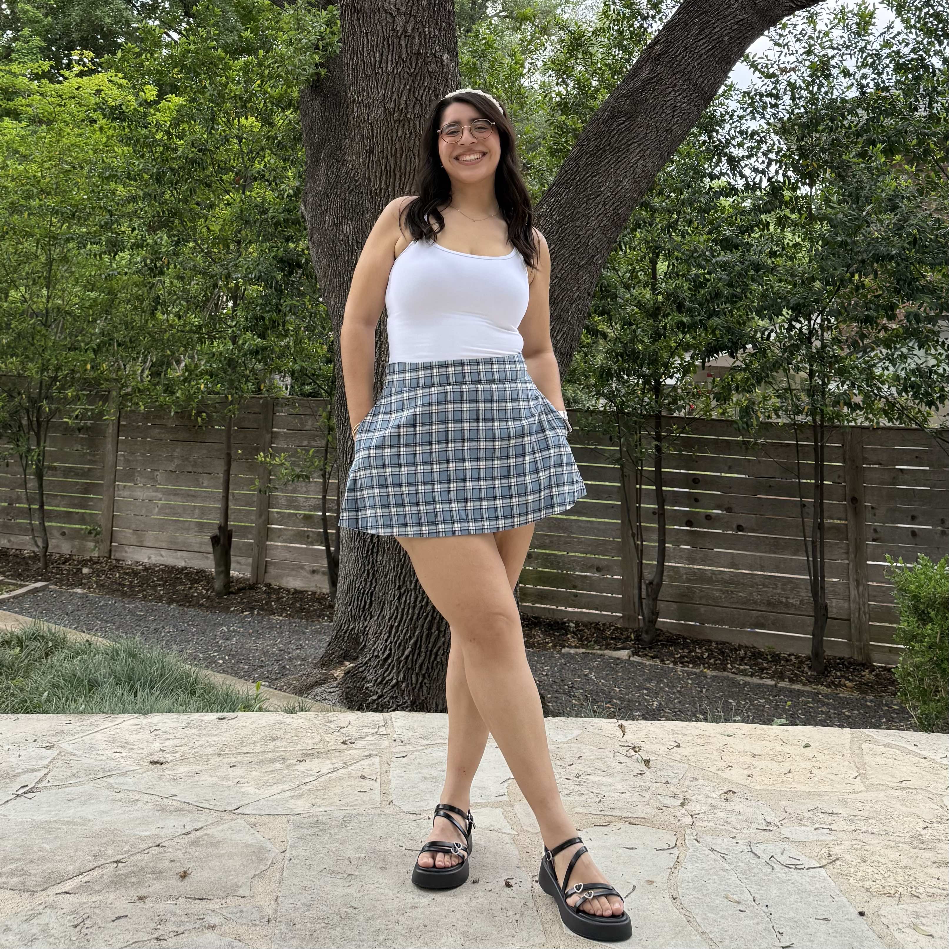 Christina Mini Skirt - Blue Plaid *Clearance Sale*