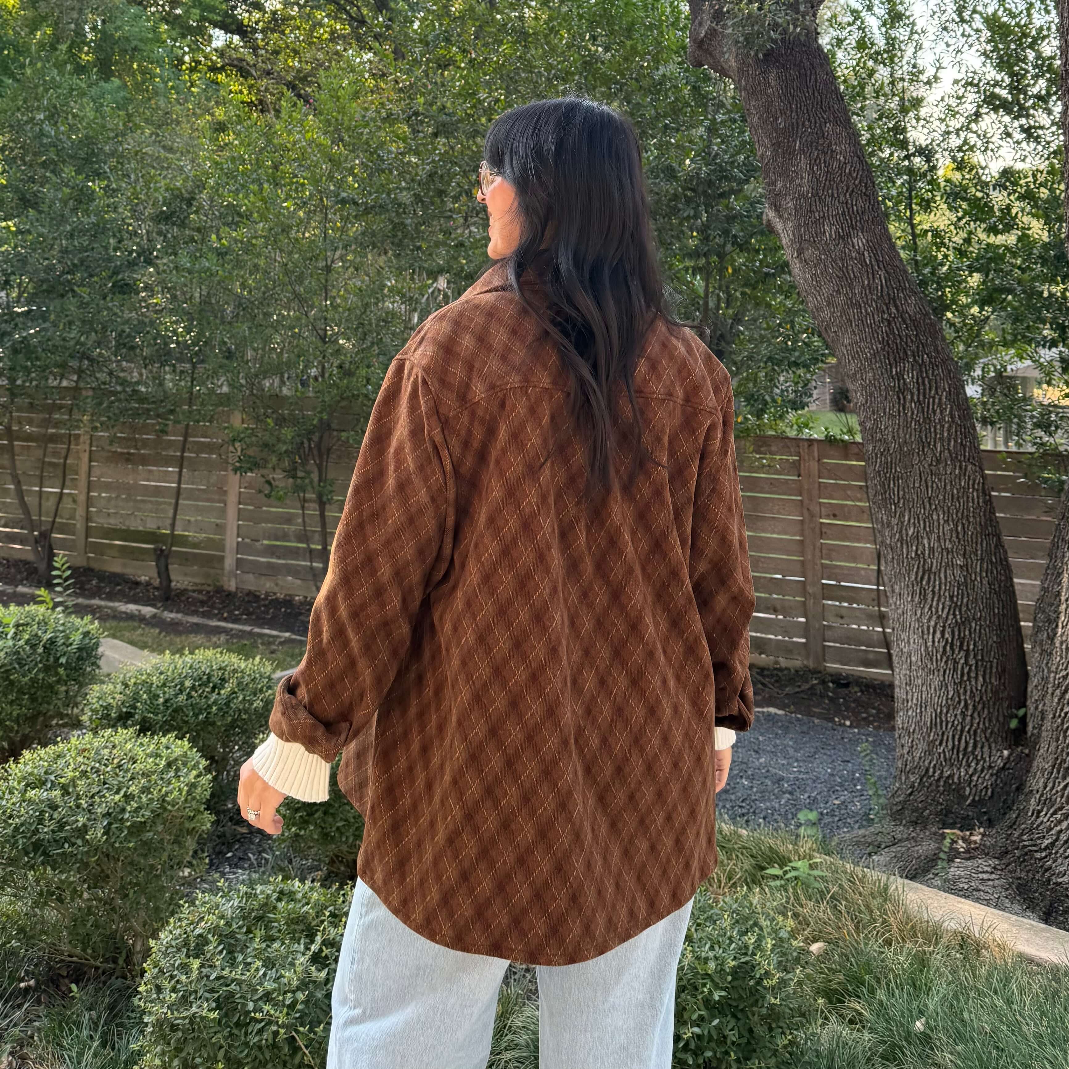 Cozy Long-Sleeve Button-Up - Chocolate Plaid *Clearance Sale*