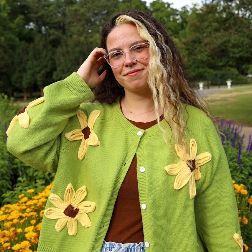 Flower Cardigan - Matcha