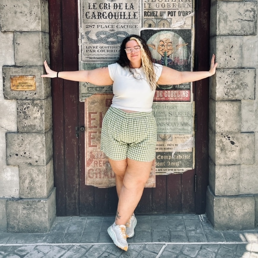 Summer Gingham Shorts - Matcha